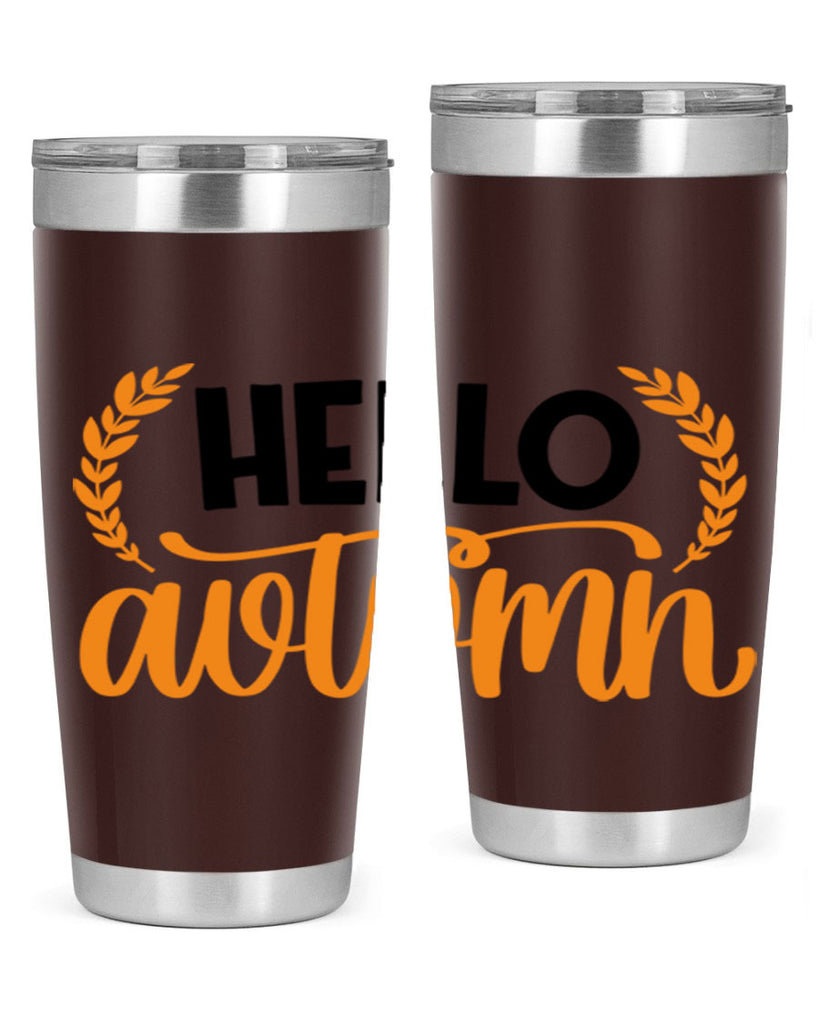 Hello Autumn 493#- fall- Tumbler