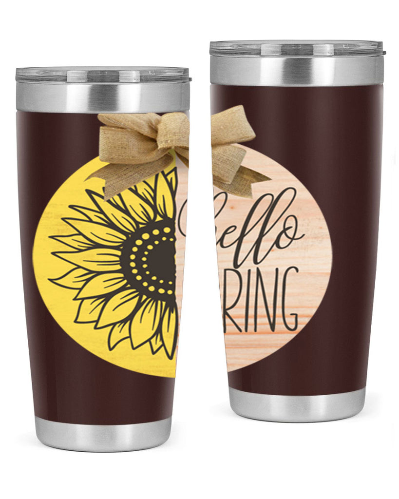 Hello spring half sunflower Mockup198#- spring- Tumbler
