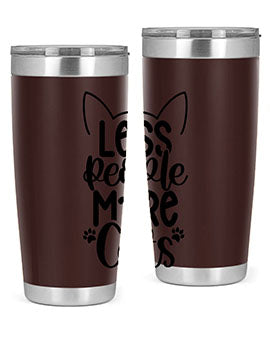 Less People More Cats Style 97#- cat- Tumbler