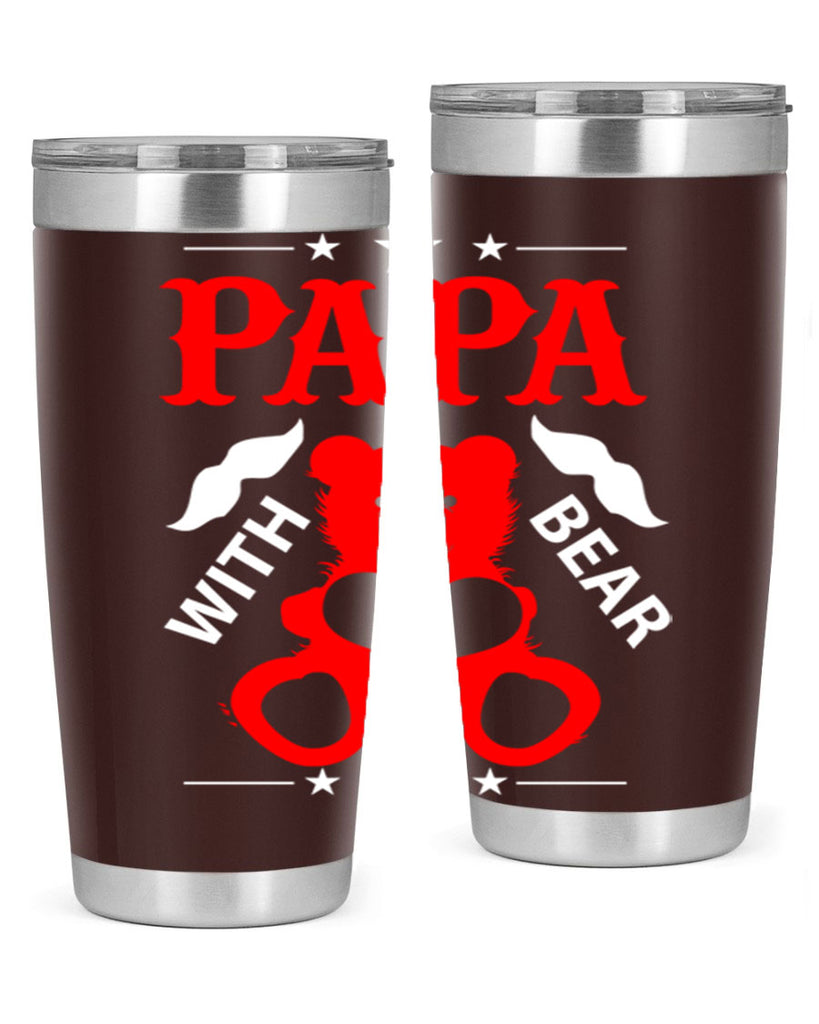 PAPA WITH BEAR 112#- grandpa - papa- Tumbler