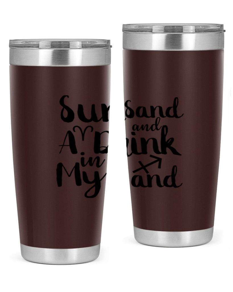 Sun Sand And A Drink In My Hand 480#- zodiac- Tumbler