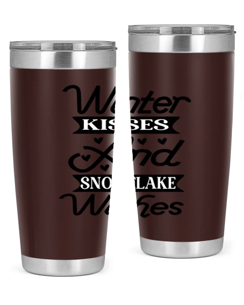 Winter Kisses And Snowflake Wishes 515#- winter- Tumbler