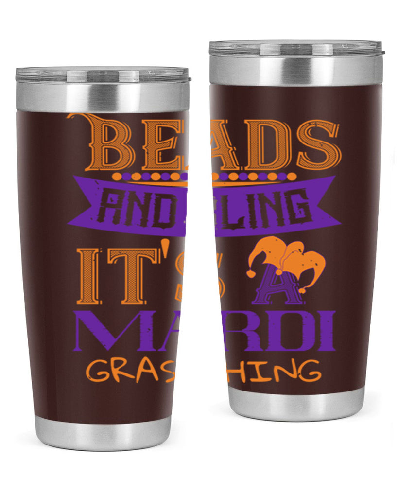beads and bling its a mardi gras thing 51#- mardi gras- Tumbler