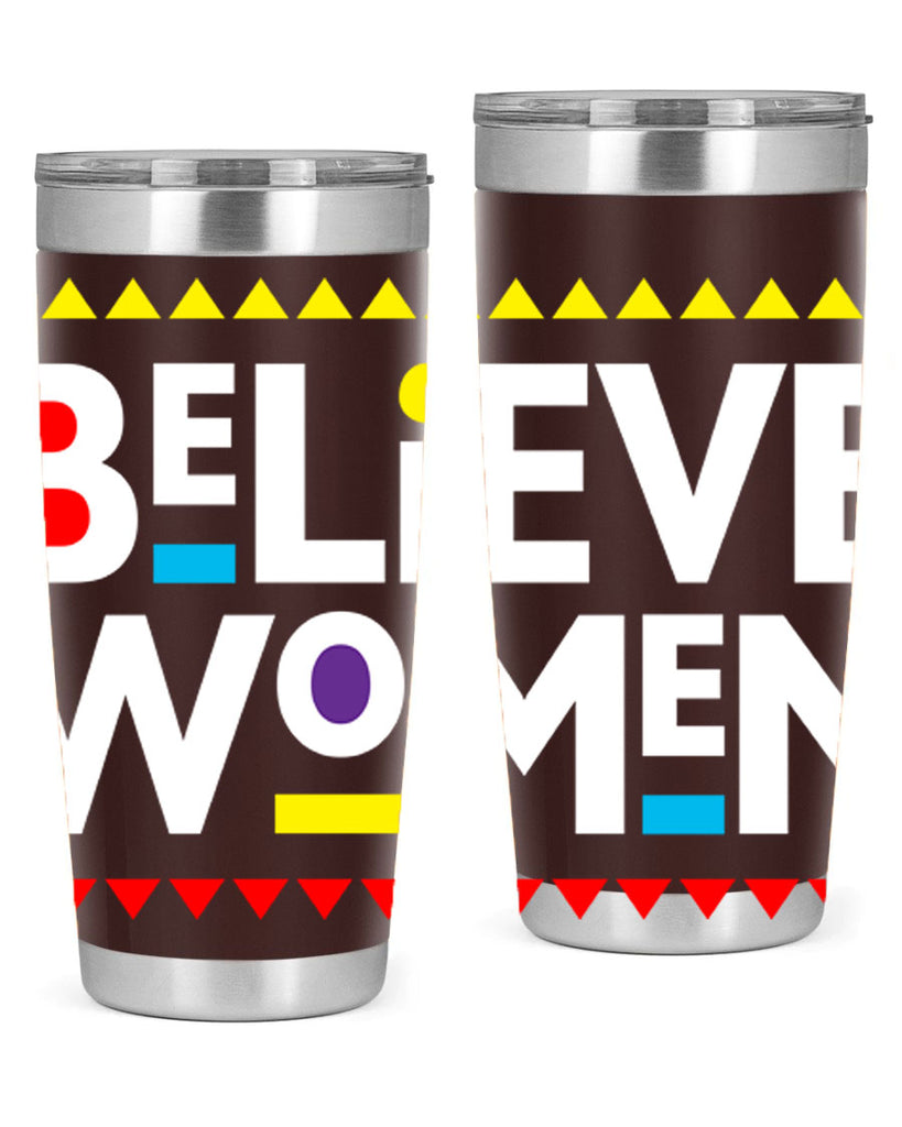 believewomen 254#- black words phrases- Cotton Tank