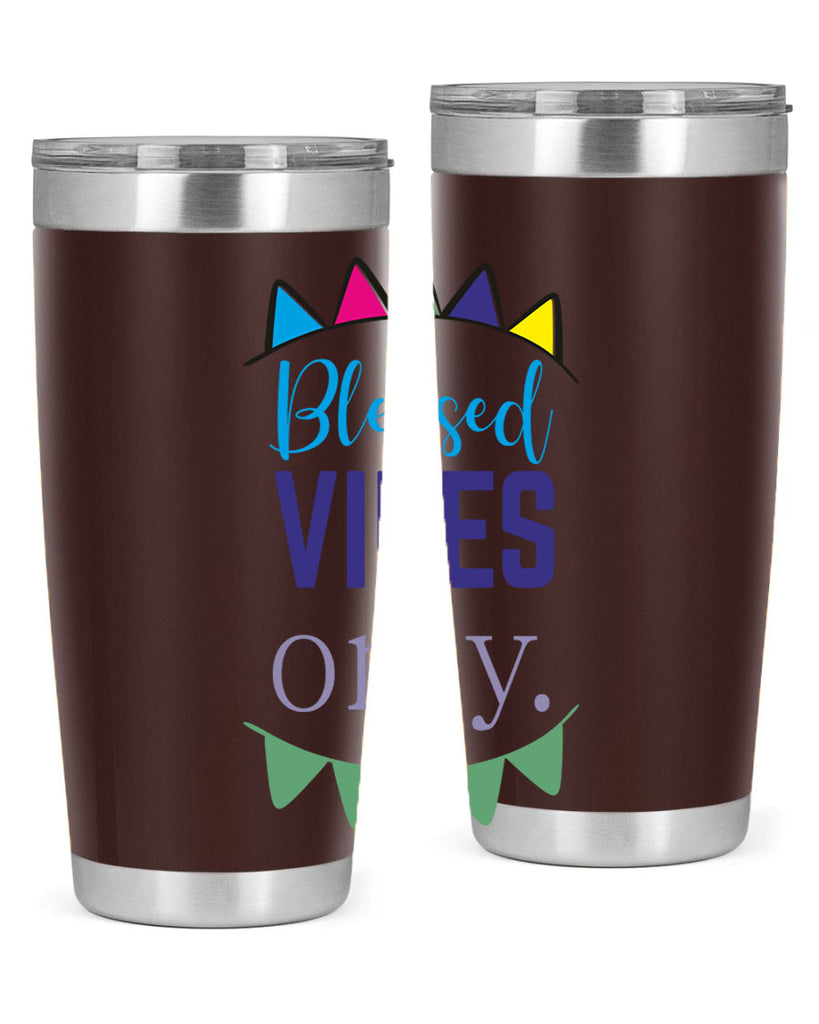 blessd vibes only- black words phrases- Cotton Tank