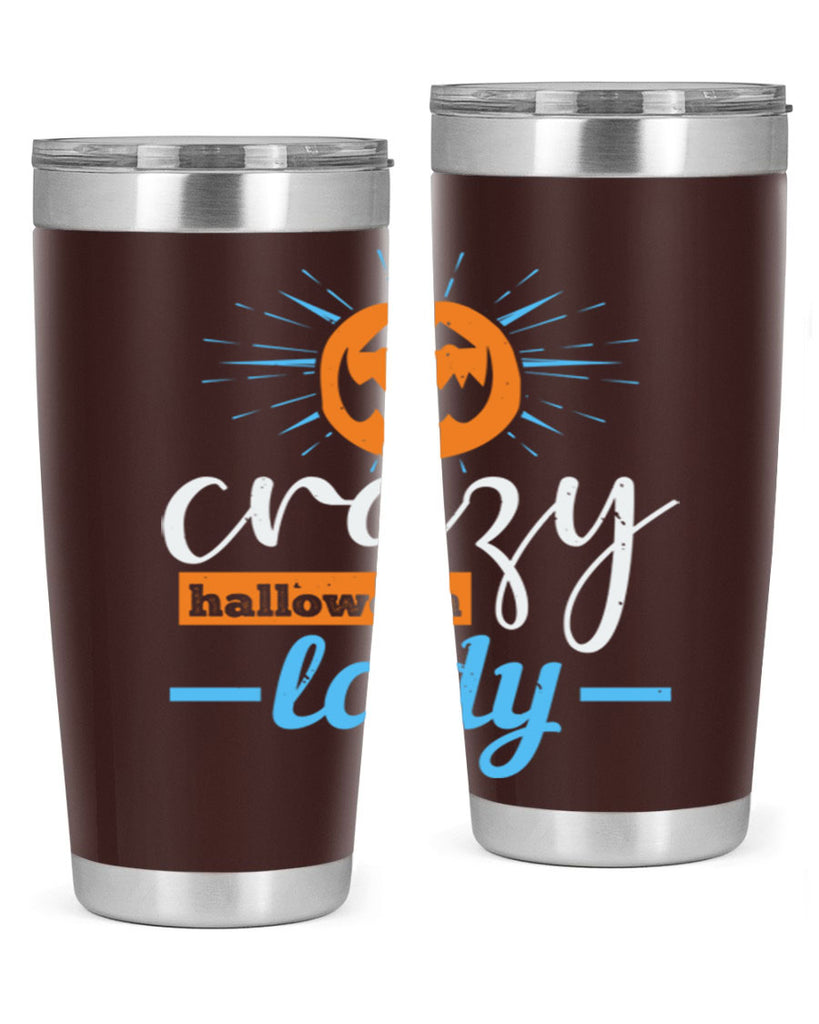 crazy halloween lady 118#- halloween- Tumbler