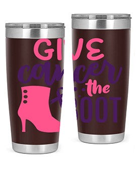 give cancer the boot Style 1#- breast cancer- Tumbler