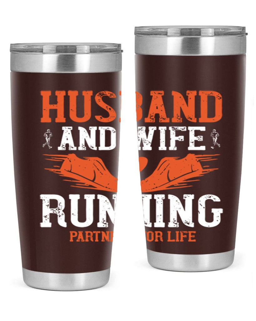 husband and wife running partners for life 41#- running- Tumbler