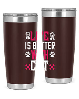 life is better with cat Style 65#- cat- Tumbler