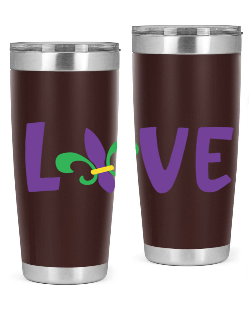 love 80#- mardi gras- Tumbler