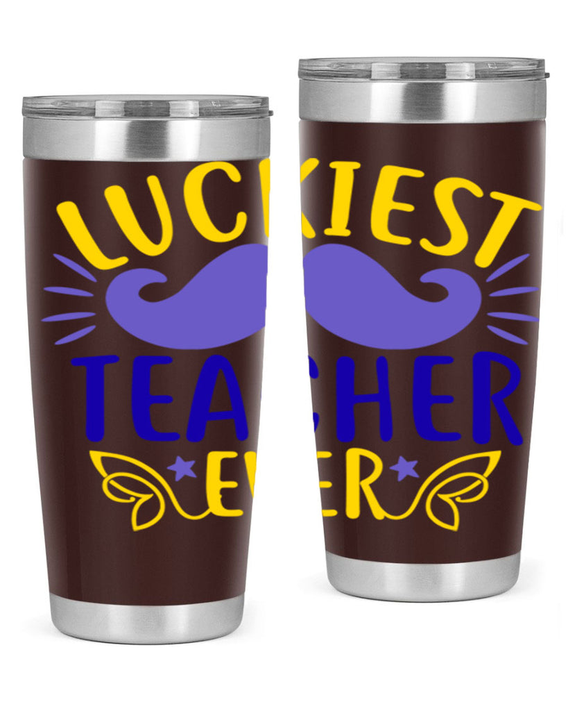 luckiest teacher ever 12#- mardi gras- Tumbler