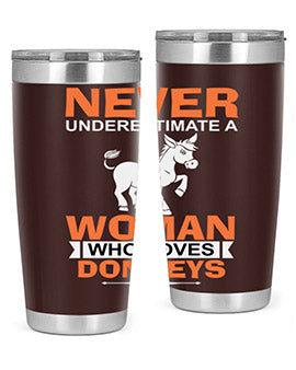 never underestimate a woman who loves donkeys Style 1#- donkey- Tumbler