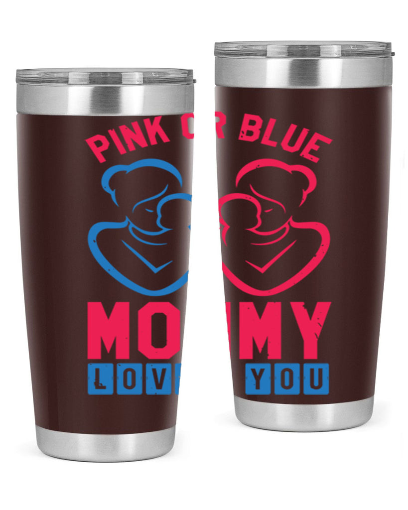 pink or blue Mommy Loves you Style 21#- baby shower- tumbler