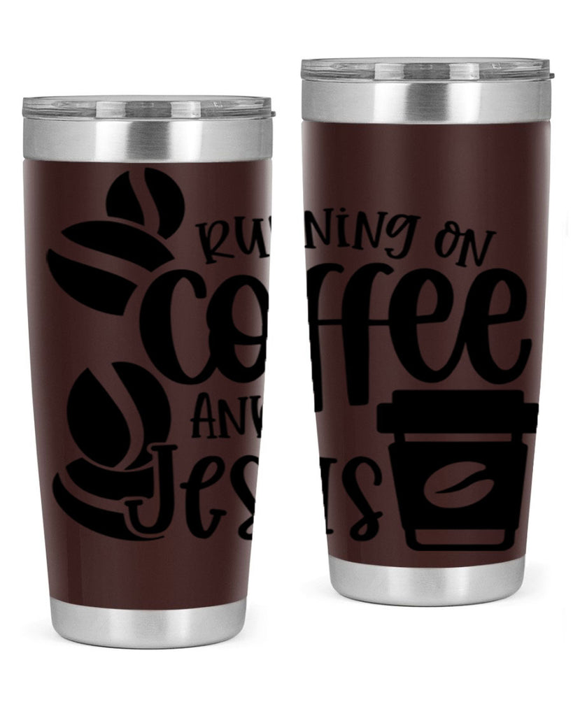 running on coffee and jesus 38#- coffee- Tumbler