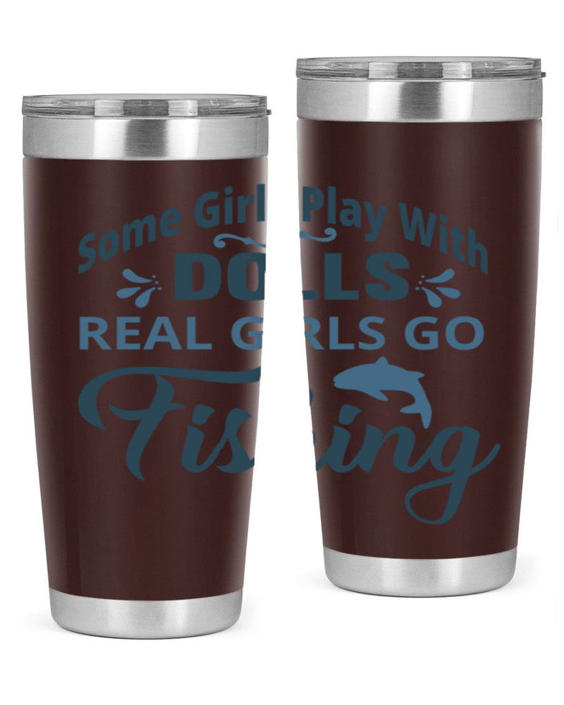 some girl play with dolls 38#- fishing- Tumbler