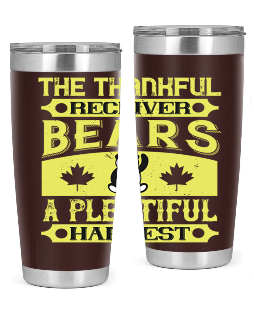 the thankful receiver bears a plentiful harvest 2#- thanksgiving- Tumbler