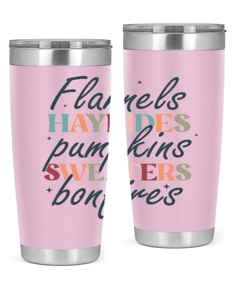 Flannels Hayrides Pumpkins Sweaters Bonfires 184#- fall- Tumbler