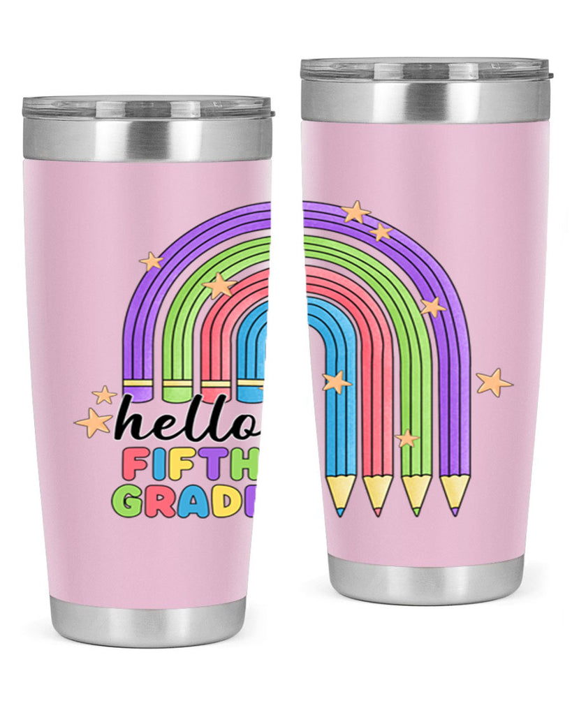 Hello 5th Grade Pencil Rainbow 13#- 5th grade- Tumbler