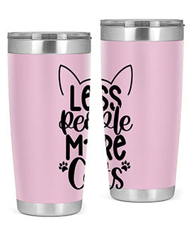 Less People More Cats Style 97#- cat- Tumbler