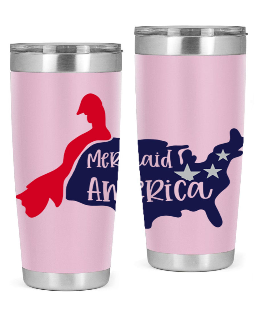 Mermaid In America Style 167#- Fourt Of July- Tumbler