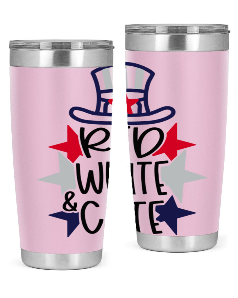 Red White Cute Style 169#- Fourt Of July- Tumbler