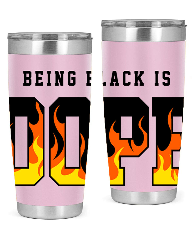 being black is dope flames 256#- black words phrases- Cotton Tank