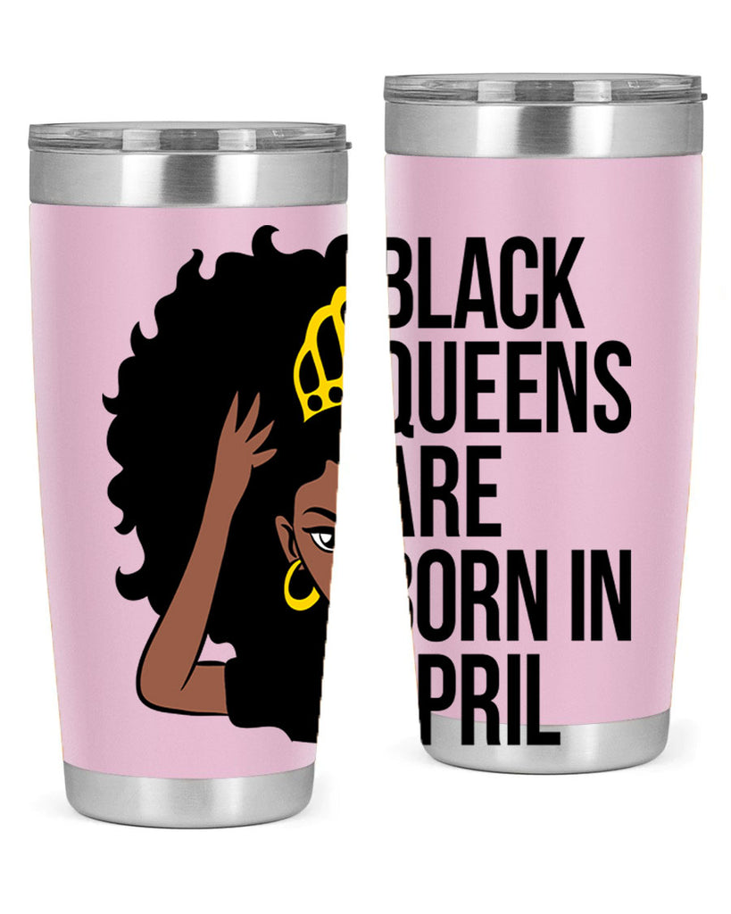 black queens are born in april 218#- black words phrases- Cotton Tank