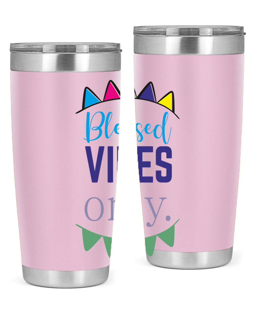 blessd vibes only- black words phrases- Cotton Tank