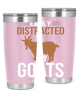easily distracted by goats Style 5#- goat- Tumbler