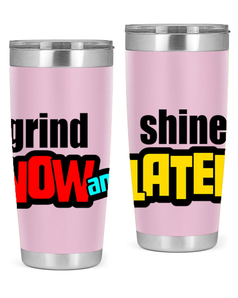 grind now and shine later 142#- black words phrases- Cotton Tank