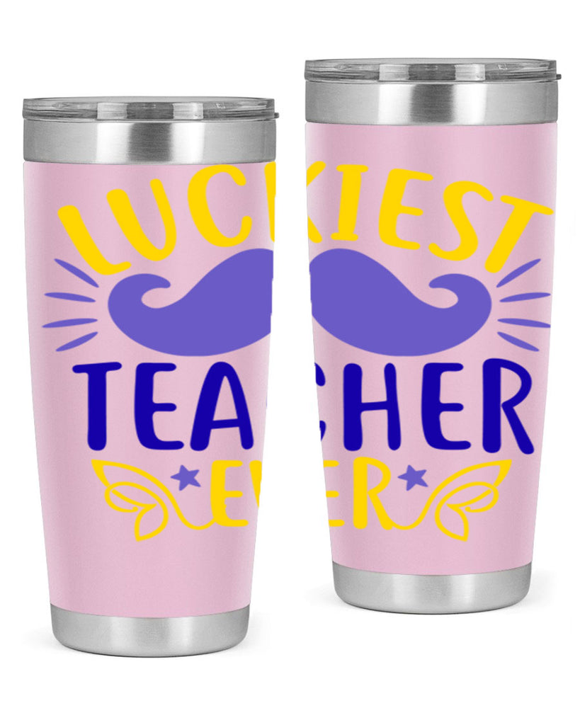 luckiest teacher ever 12#- mardi gras- Tumbler
