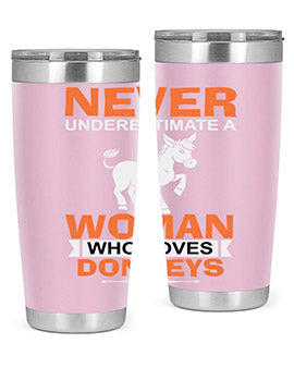 never underestimate a woman who loves donkeys Style 1#- donkey- Tumbler