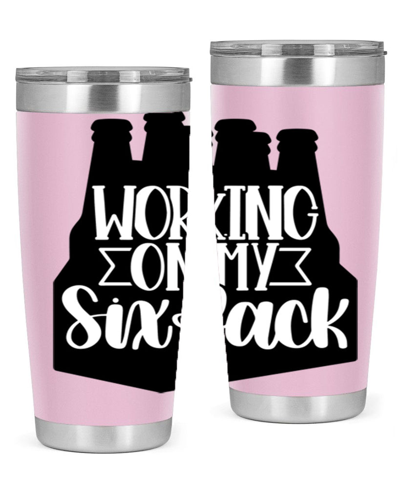 working on my six pack 13#- beer- Tumbler