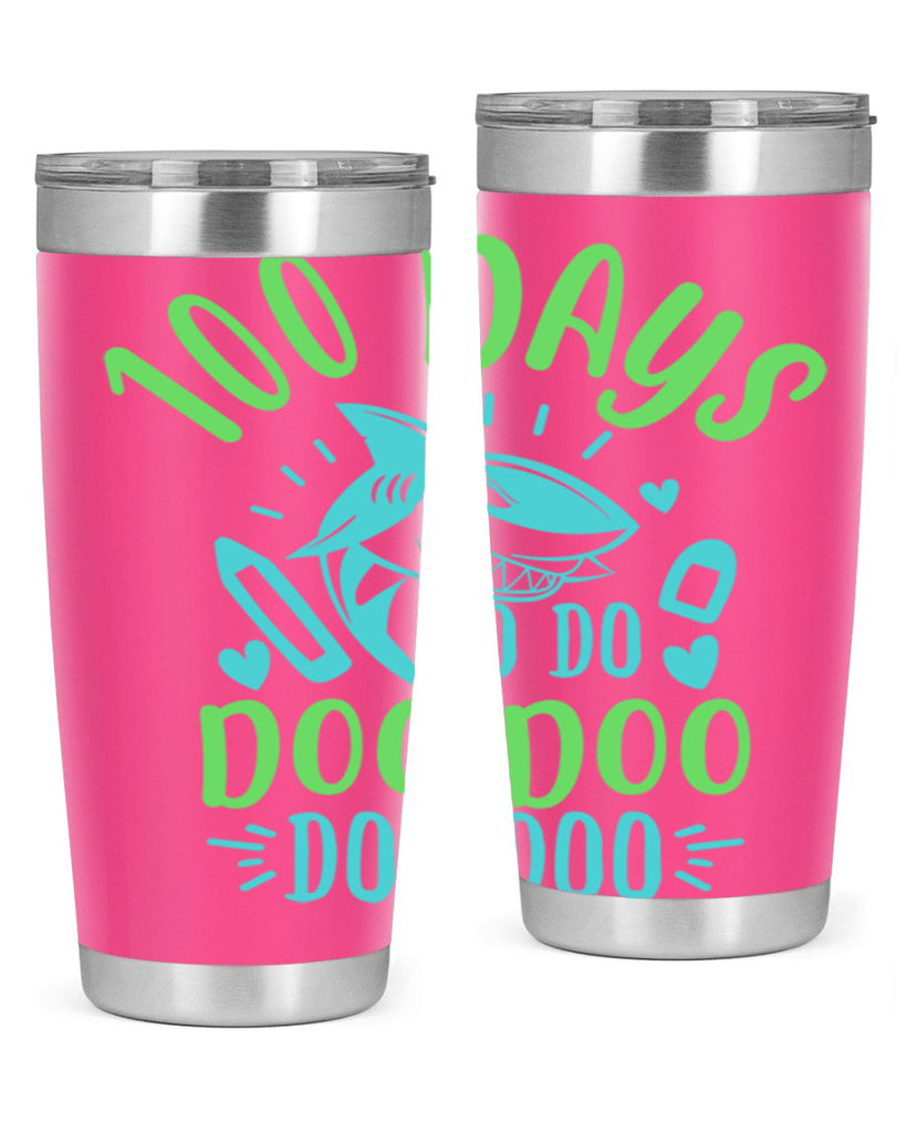 100 days shark doo doo 21#- 100 days of school- Tumbler