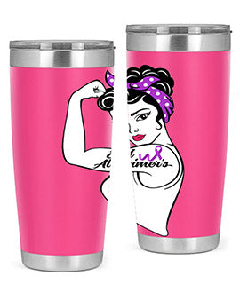 Alzheimer Awareness Strong Purple Ribbon Women Bandana Gift 3#- alzheimers- Tumbler