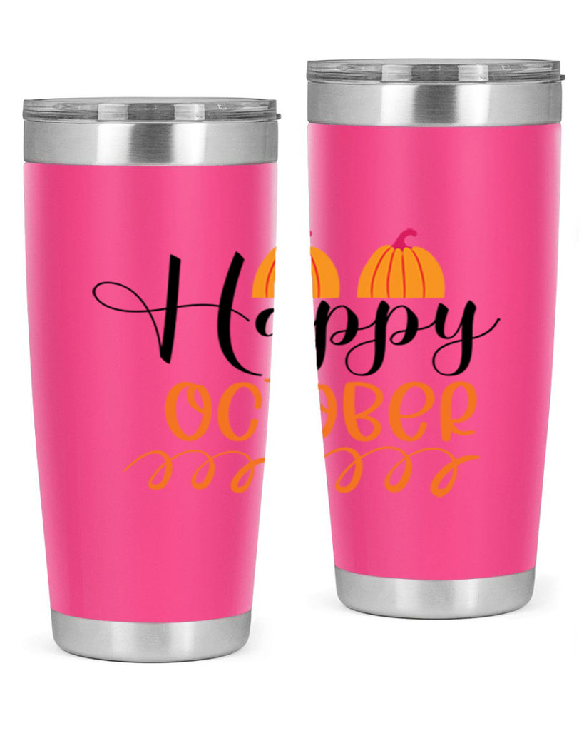 Happy October 238#- fall- Tumbler