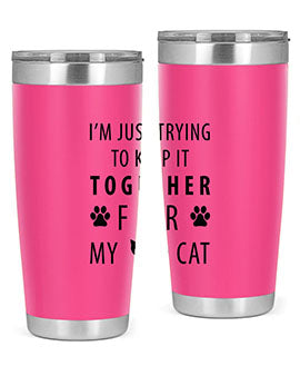 I’m Just Trying Style 61#- cat- Tumbler