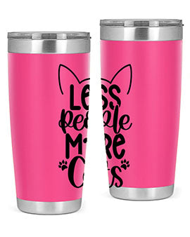 Less People More Cats Style 97#- cat- Tumbler