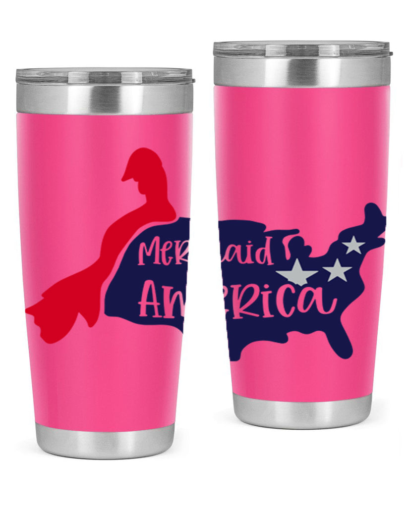 Mermaid In America Style 167#- Fourt Of July- Tumbler