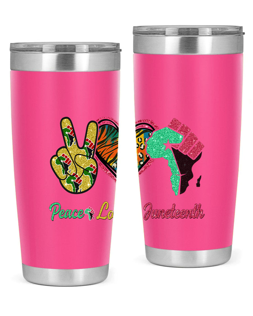 Peace Love Juneteenth Day Fist Png 8#- Juneteenth- tumbler