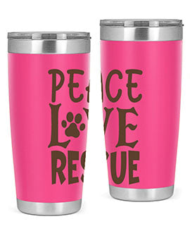 Peace Love Rescue Style 23#- cat- Tumbler