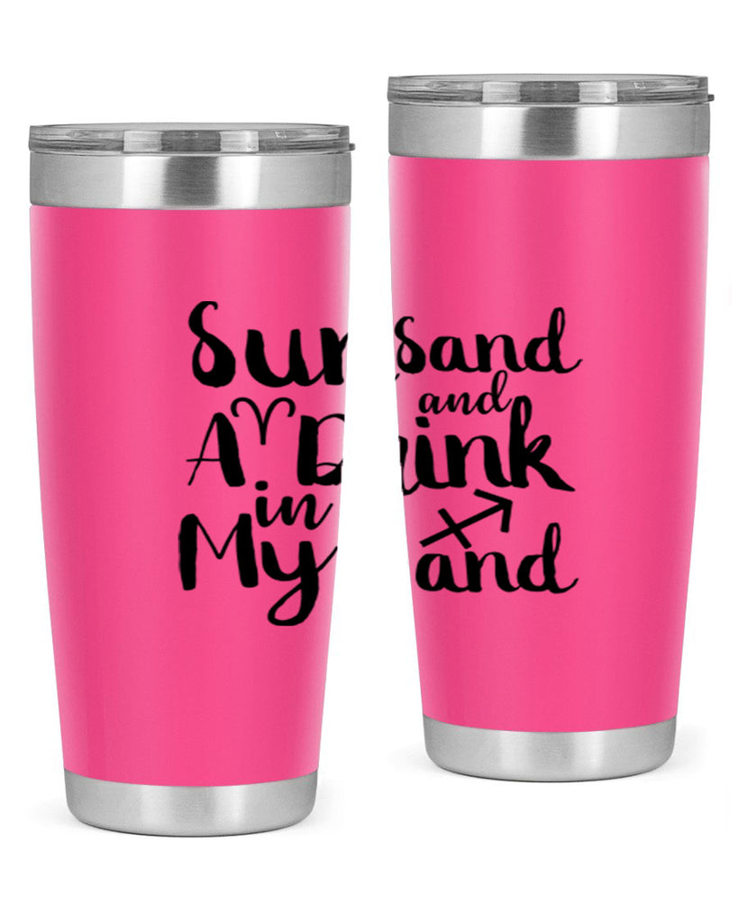 Sun Sand And A Drink In My Hand 480#- zodiac- Tumbler