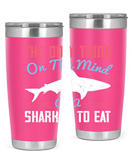 The only thing on the mind of a shark is to eat Style 18#- shark  fish- Tumbler