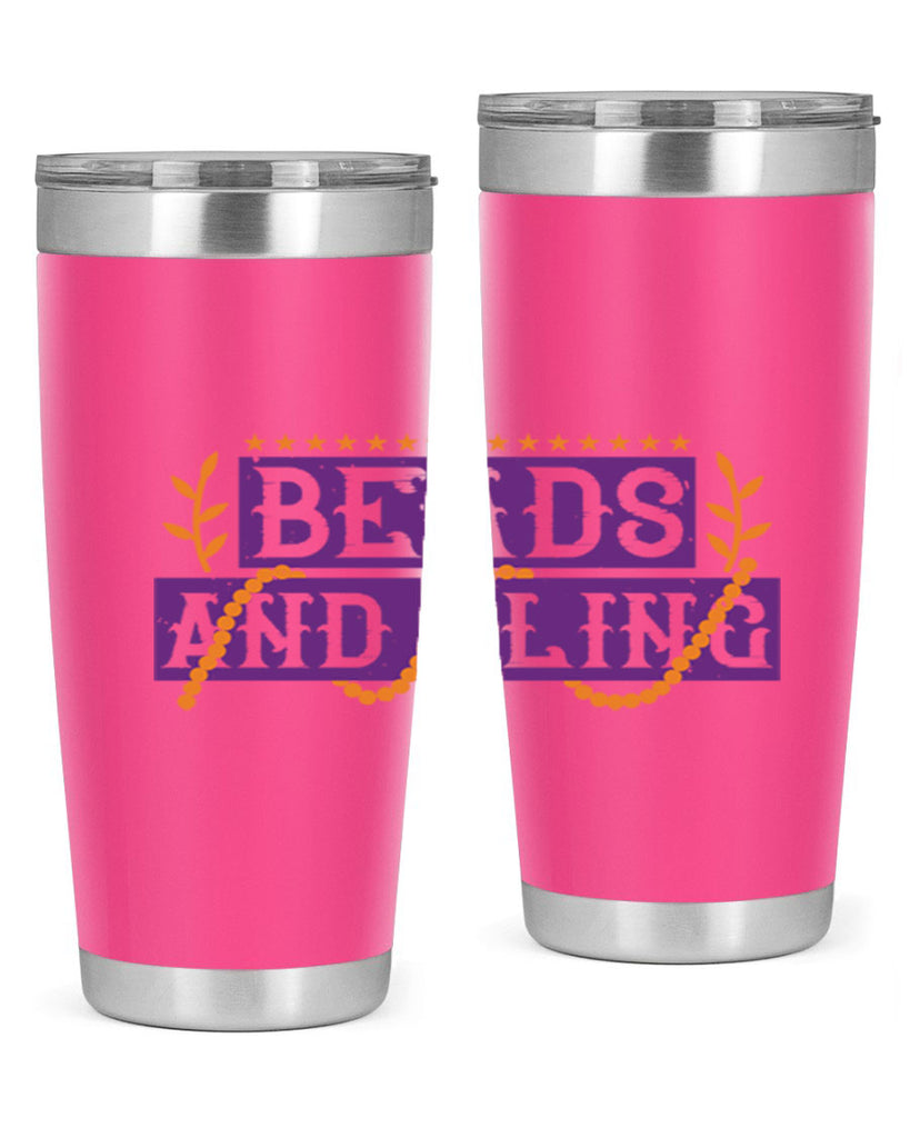 beads and bling 40#- mardi gras- Tumbler