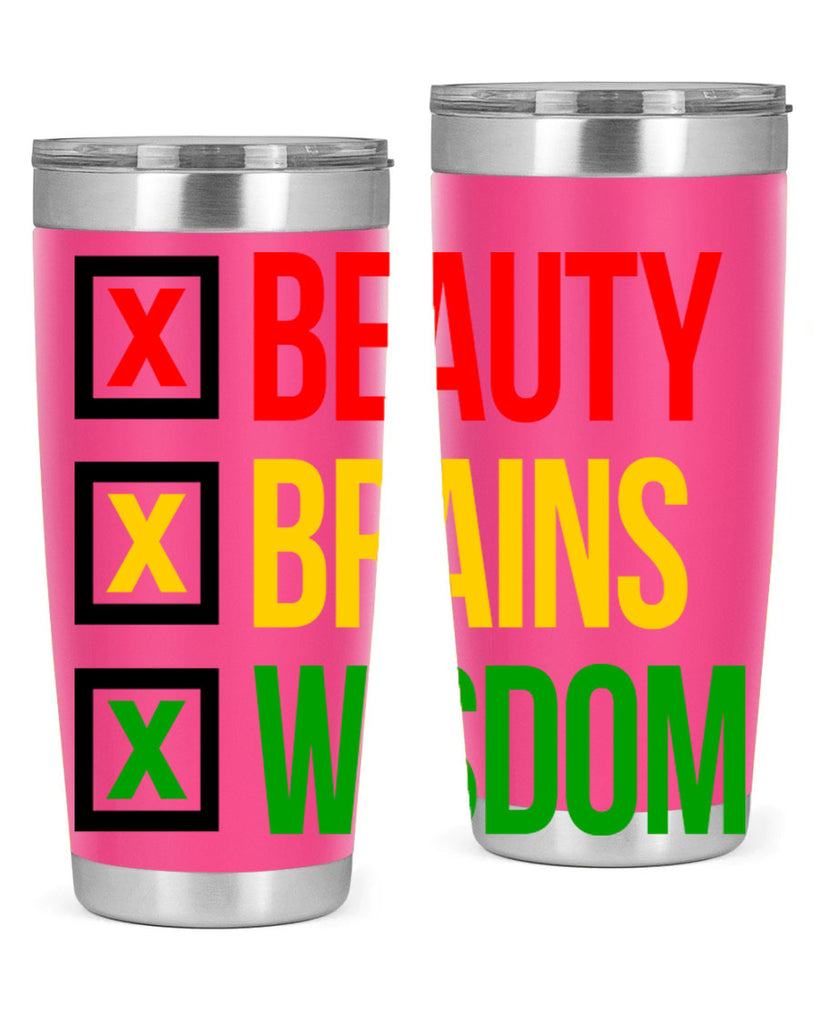 beauty brains wisdom 262#- black words phrases- Cotton Tank