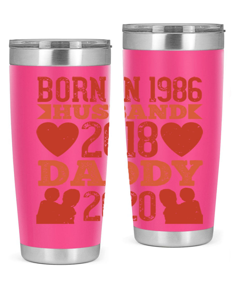 born in husband daddy 123#- fathers day- Tumbler