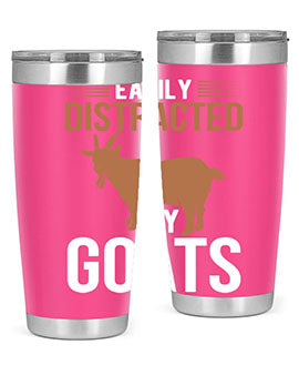 easily distracted by goats Style 5#- goat- Tumbler