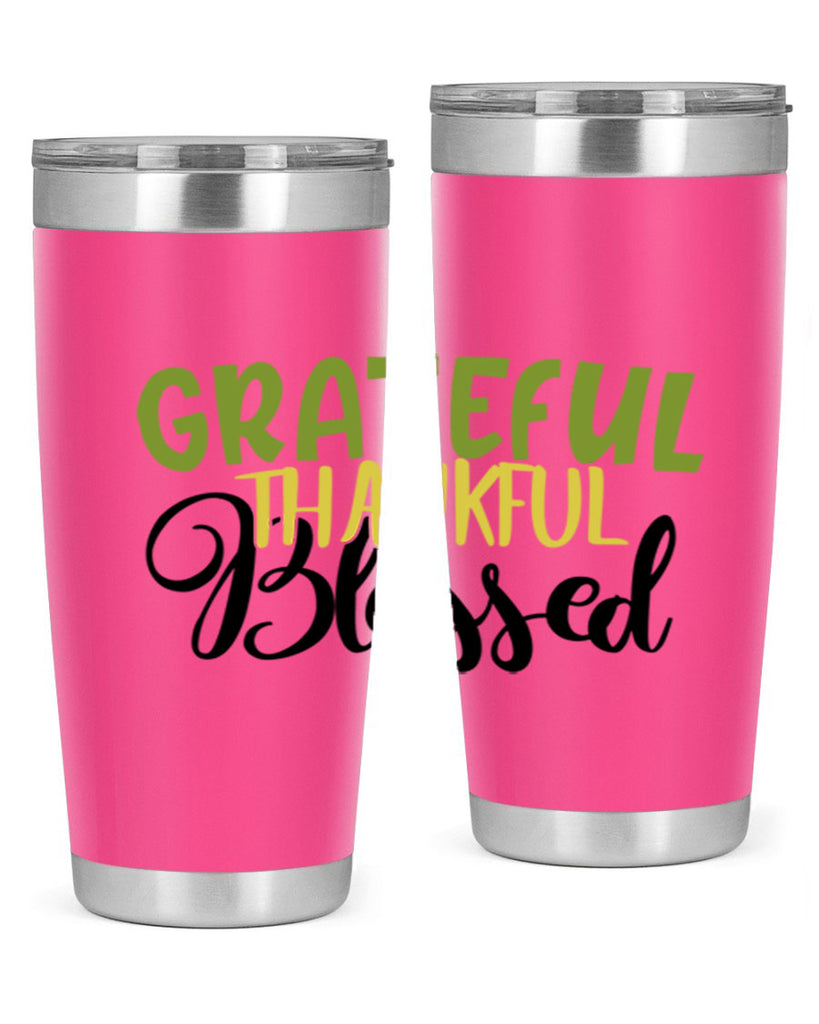 grateful thankful blessed 57#- thanksgiving- Tumbler