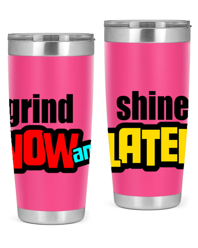 grind now and shine later 142#- black words phrases- Cotton Tank