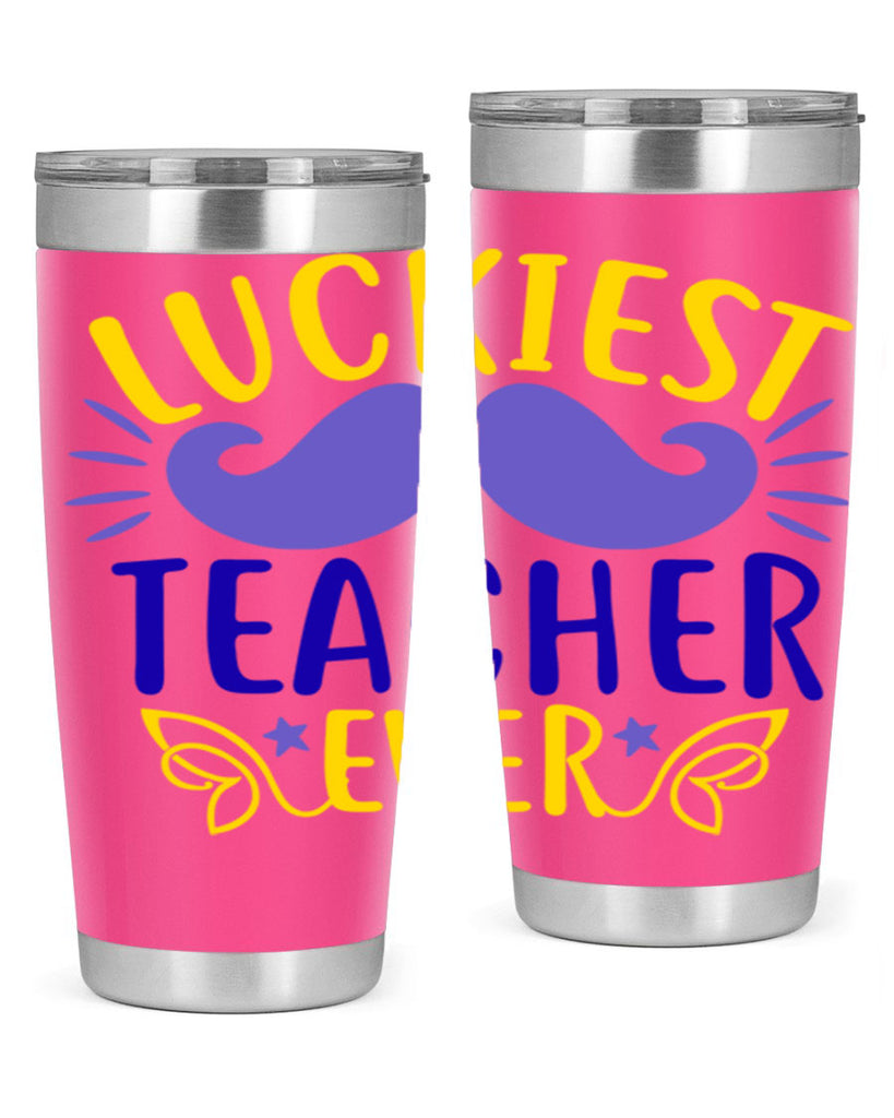 luckiest teacher ever 12#- mardi gras- Tumbler
